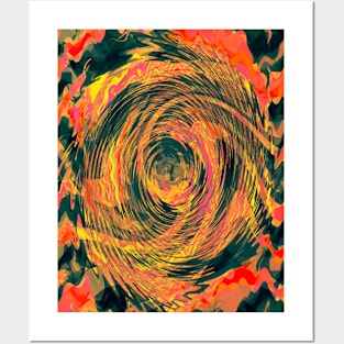 Evening - Groovy Stormy Swirl Abstract Posters and Art